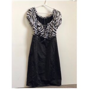 Zebra print dress (black and white)